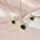 Conjunto em Aço Cirúrgico 316L - Emerald Heart